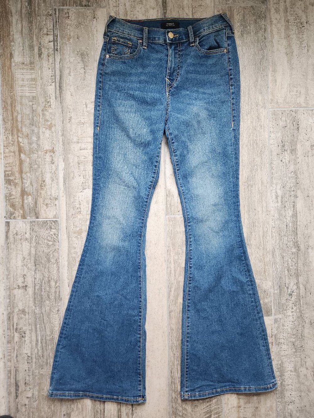 Y2K True Religion Charlie Flare Jeans Womens 26 Blue High Rise